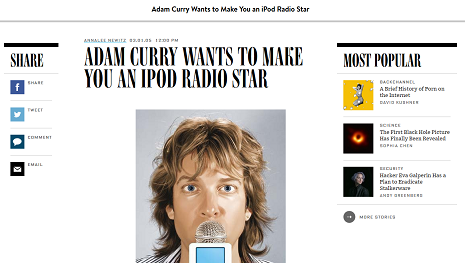 Adam Curry en una captura de la revista Wired